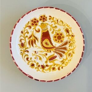 Folk Art Bird Plate 7” Wall Decor Decorative Gallery Vintage Pottery Hanging